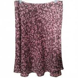 Liz & Co Leaf Print Skirt Size 10